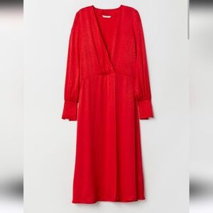 H&M Jacquard-weave ared Dress Size 10